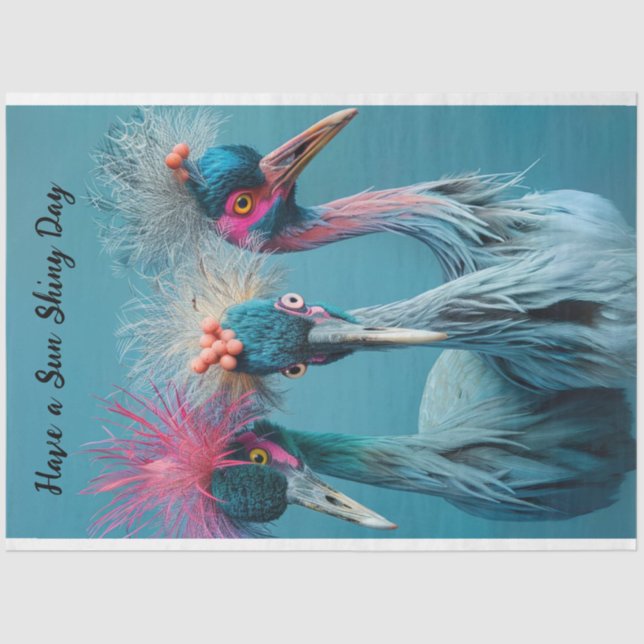 Papier Mousseline Découpage Oiseaux Jour brillant soleil (Recto)