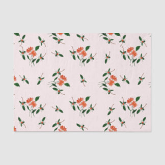 Papier Mousseline Decoupage Or Gifting Hand-Painted Florals Blush