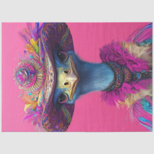 Papier Mousseline Découpage Ostrich Whimsical Wackadoodle en rose
