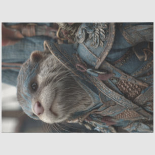 Papier Mousseline Découpage Otter Guerrier Costume bleu
