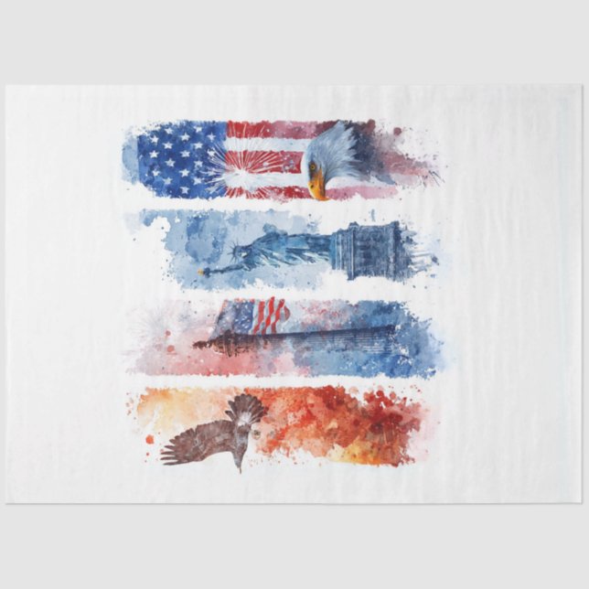 Papier Mousseline Découpage Panneaux USA similaires à Tumblers (Recto)