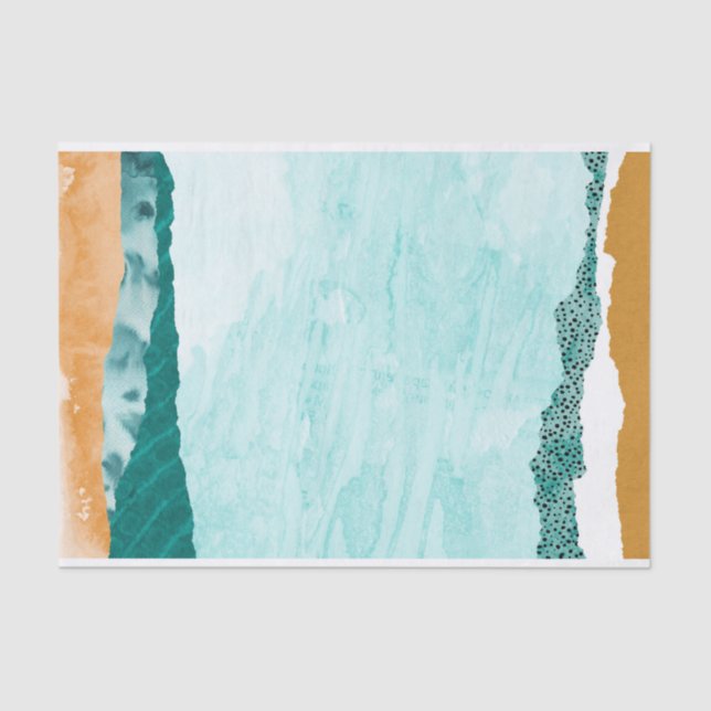 Papier Mousseline Découpage papier de la rivière bleue Abstraite (Recto)