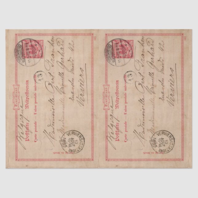 Papier Mousseline Découpage papier de tissus - Carte postale alleman (Recto)