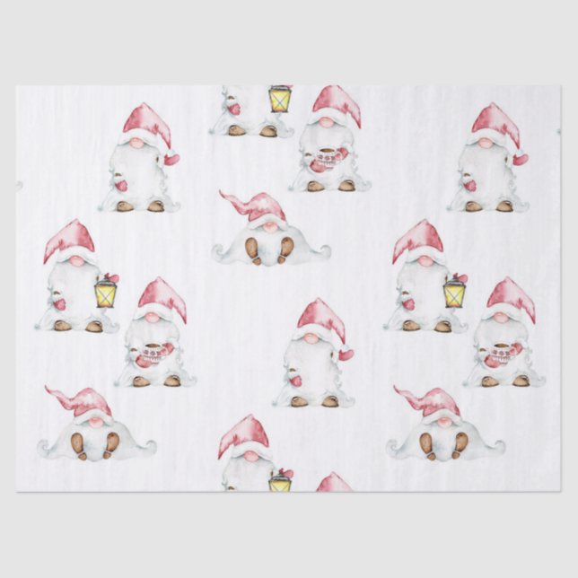Papier Mousseline Découpage papier de tissus - Gnomes de Noël (Recto)