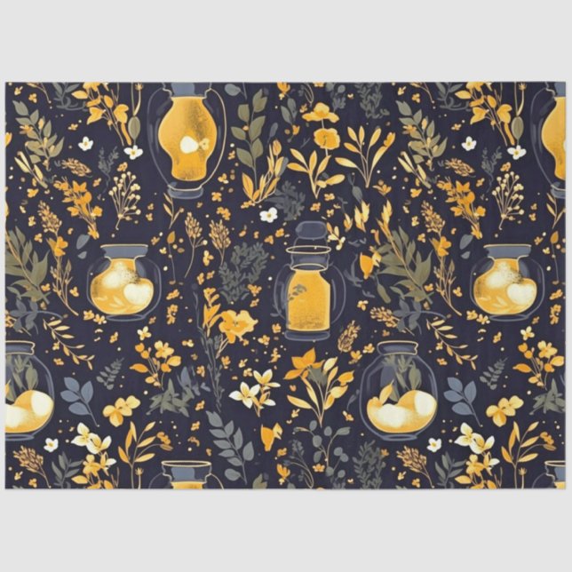 Papier Mousseline Découpage Papier Tissu Chimique Lanternes Plantes (Recto)