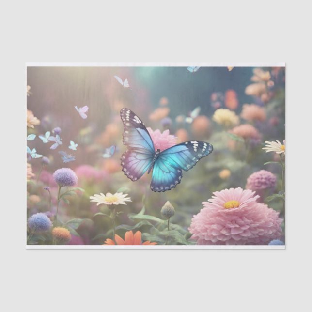 Papier Mousseline Découpage papillon vintage (Recto)