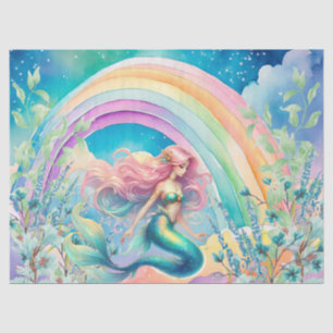 Papier Mousseline Découpage Pastel Rainbow & Mermaid