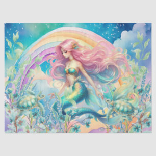 Papier Mousseline Découpage Pastel Rainbow & Mermaid