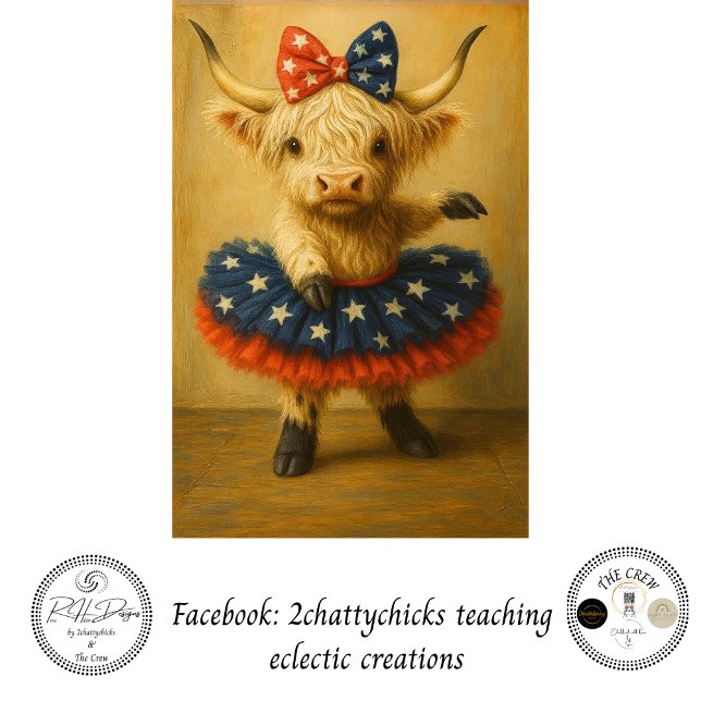 Papier Mousseline Decoupage Patriotic Highland Ballerina Tutu  (Créateur téléchargé)