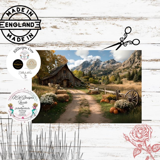 Papier Mousseline Découpage Pays Côté Angleterre Décor Automne (Créateur téléchargé)
