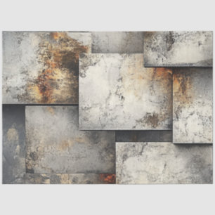 Papier Mousseline Découpage Paysage Argent Rust Faux Arrière - plan