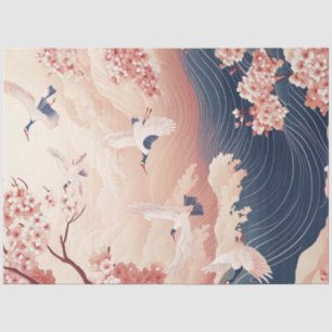 Papier Mousseline Découpage Paysage japonais Atmosphère romantique