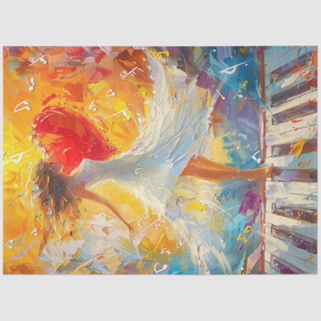 Papier Mousseline Découpage Peinture à l'huile pour femme lunaire su (Recto)