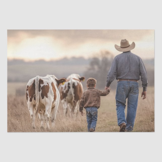 Papier Mousseline Découpage Père Fils Main N Hachette ferme (Recto)