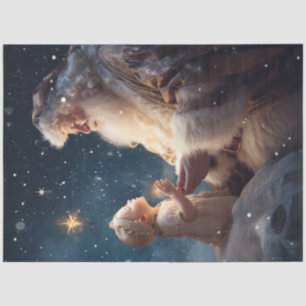 Papier Mousseline Découpage Père Noël Raconter à Grand-Enfant Jésus