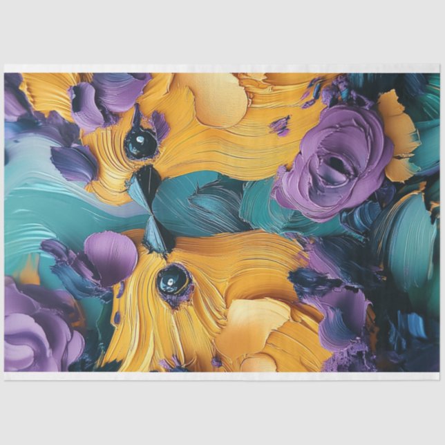 Papier Mousseline Découpage Perroquets à pâte exotique Vibrant de co (Recto)