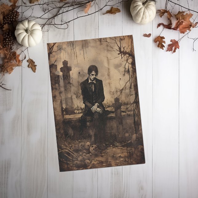 Papier Mousseline Découpage photo Vampire vintage (Créateur téléchargé)