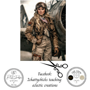 Papier Mousseline Découpage Pilote Femme Aviateur Vintage
