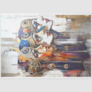 Papier Mousseline Découpage Portaises Femelles Robotiques Égyptienne