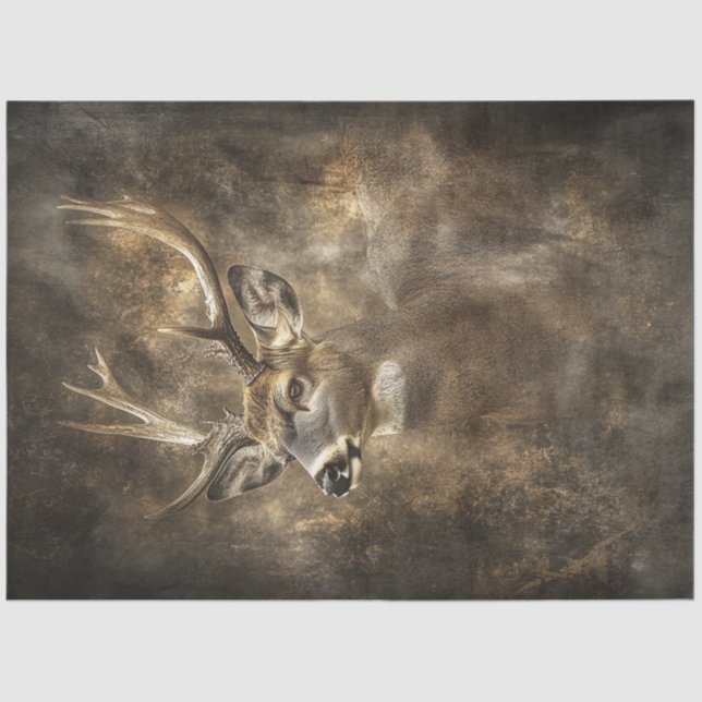 Papier Mousseline Découpage Portrait de cerfs sauvages (Recto)