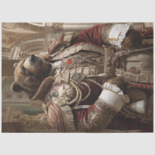 Papier Mousseline Découpage Portrait de l'ours royal Costume aristoc