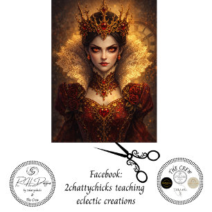 Papier Mousseline Découpage Portrait de Monarque Rubis de Crimson Ré