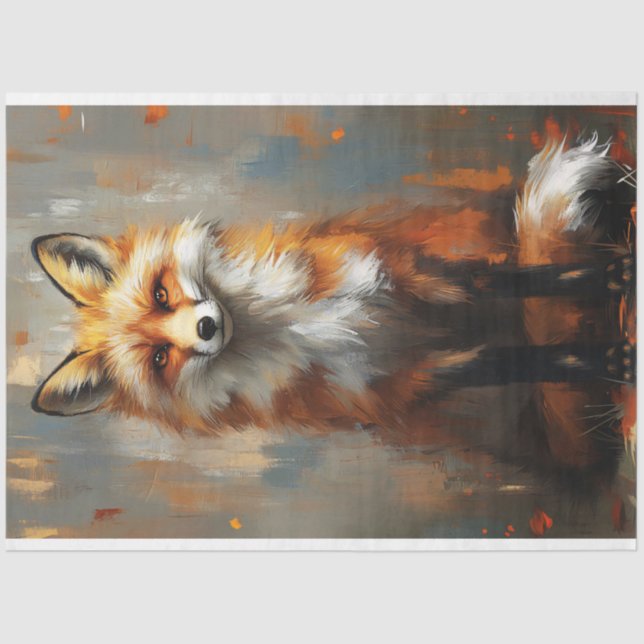 Papier Mousseline Découpage Regal Fox (Recto)