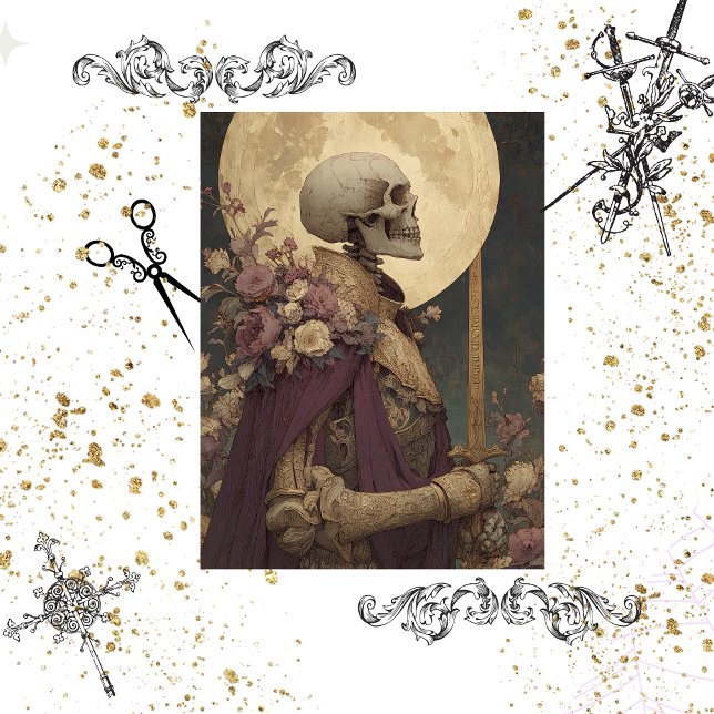 Papier Mousseline Découpage Regal King Skeleton Élégance gothique (Créateur téléchargé)