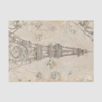 Découpage rétro Tour vintage Effiel