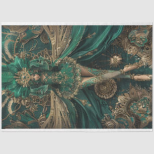 Papier Mousseline Découpage Robe majestueuse de dame en Mascarade ve