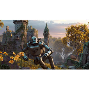 Papier Mousseline Découpage Robot abandonné et ruines du château