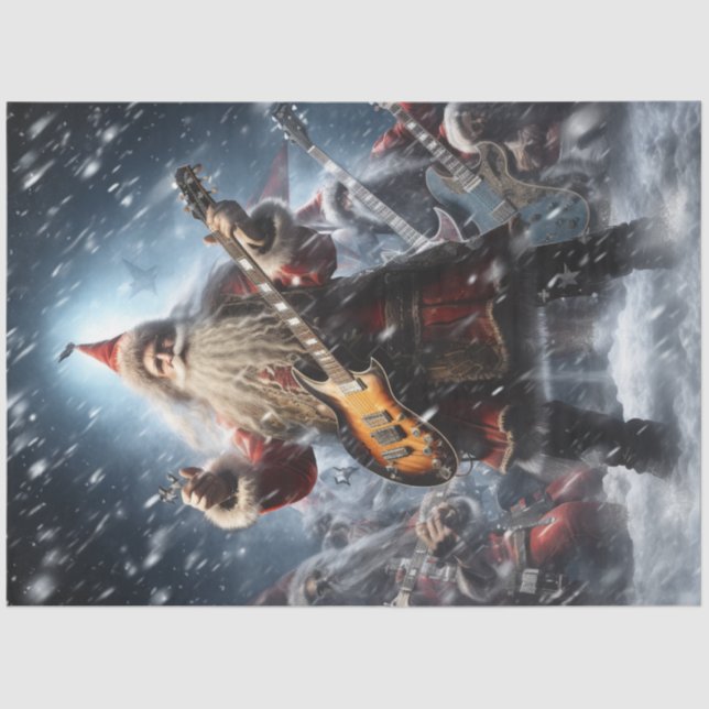 Papier Mousseline Découpage Rock N Roll Santa Claus (Recto)