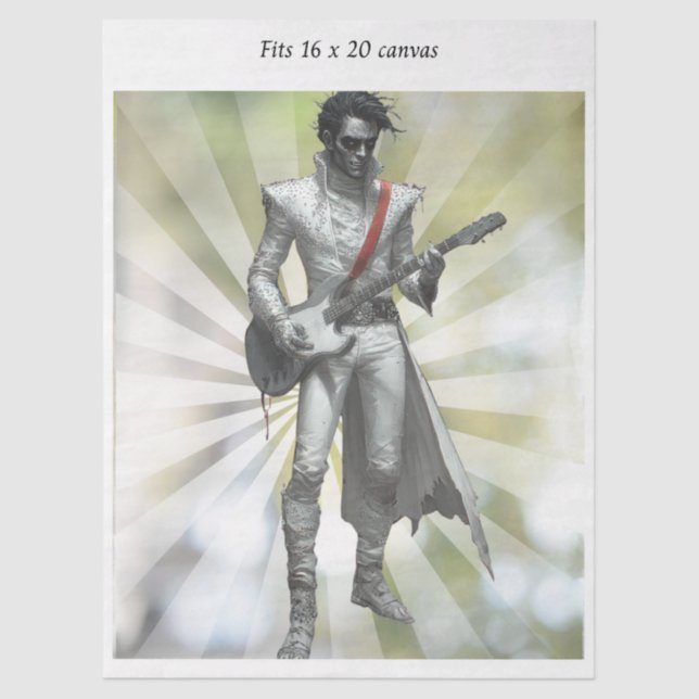 Papier Mousseline Decoupage Rock N Roll Star Retro 16x20 Canvas (Recto)