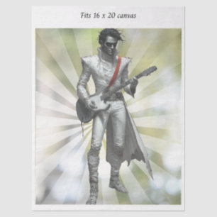 Papier Mousseline Découpage Rock N Roll Star Rétro Toile 16x20