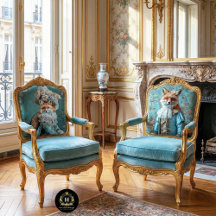 Découpage roi Louis floral vintage renard