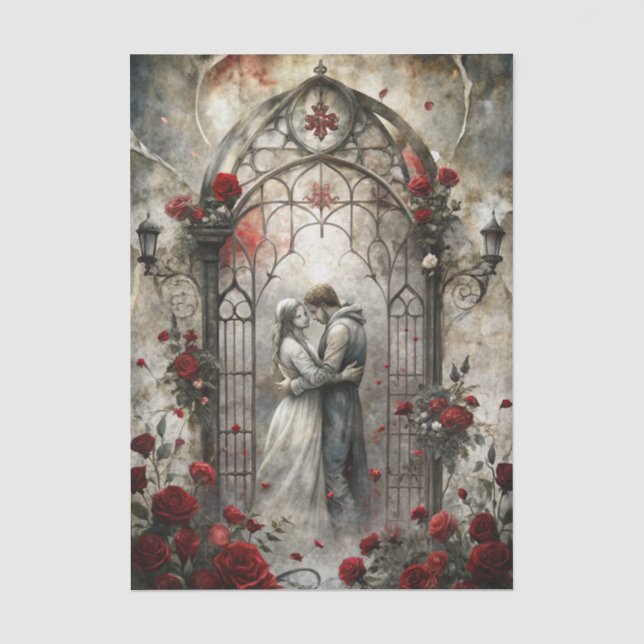 Papier Mousseline Découpage Romantique Gothique (Recto)