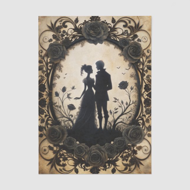 Papier Mousseline Découpage Romantique Gothique (Recto)