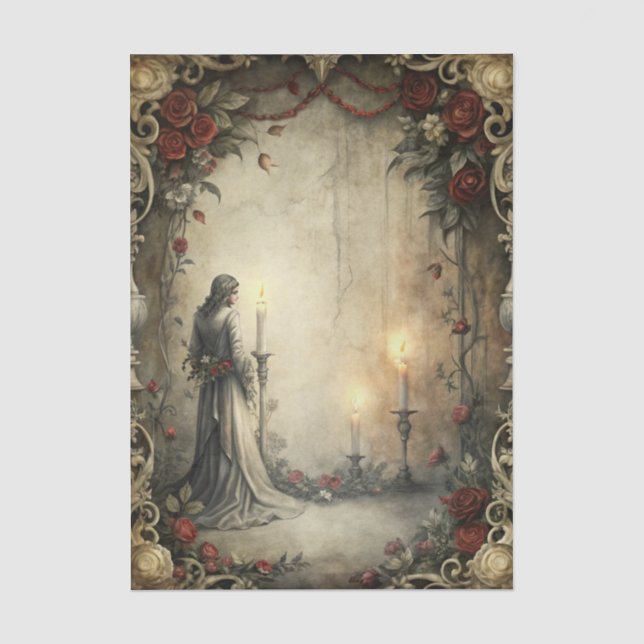 Papier Mousseline Découpage Romantique Gothique (Recto)