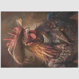 Papier Mousseline Découpage Rooster Fière Large Veste Casquette Brim