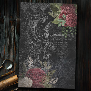 Papier Mousseline Découpage Rose français victorien foncé Ephemera