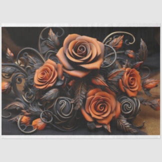 Papier Mousseline Découpage Rose orange