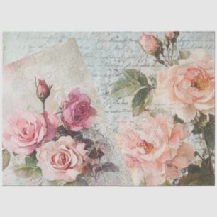 Papier Mousseline Découpage Rose Rose Antique Rose Vintage