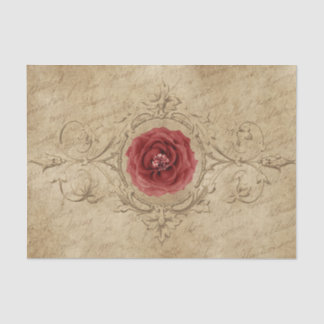 Papier Mousseline Découpage Rose vintage
