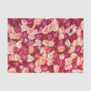 Papier Mousseline Découpage Roses rose rouge rose