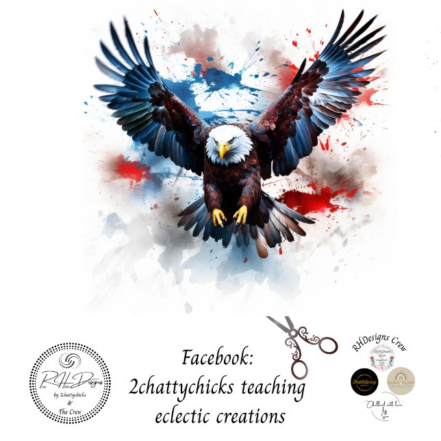 Papier Mousseline Découpage rouge blanc Aigle (Créateur téléchargé)