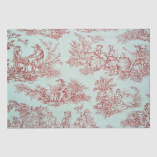 Papier Mousseline Découpage rouge et blanc de la toile de jouy