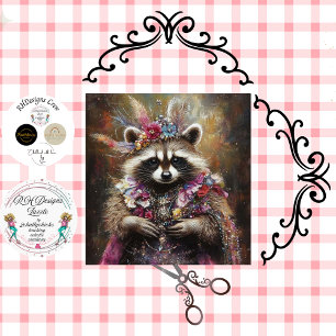 Papier Mousseline Découpage royal raton laveur princesse en rose