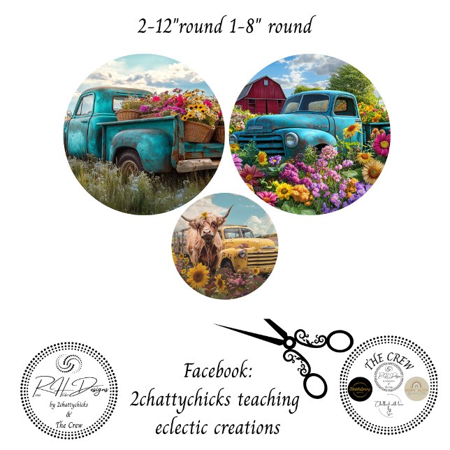 Papier Mousseline Decoupage Rustic Charm 12" 8" rounds  (Créateur téléchargé)