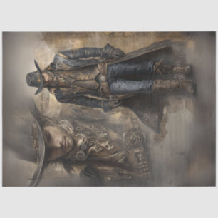 Papier Mousseline Découpage Rustique Cowboy Dark Coat Photo en photo