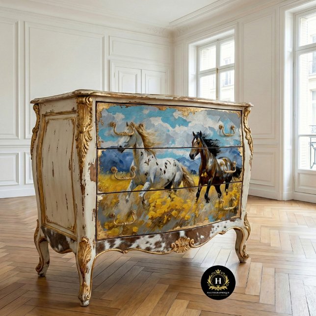 Papier Mousseline Découpage rustique de Mustang de cheval sauvage (Créateur téléchargé)